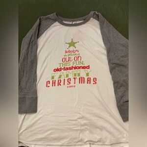Gray and White Christmas Long Sleeve Tee